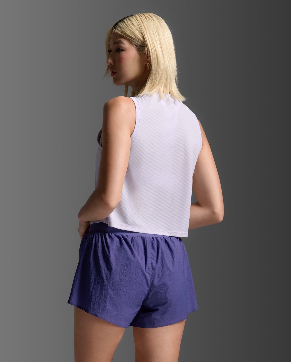 W Aero Crop Tank 女士 暢跑速乾排汗防曬短版背心 | 淺紫