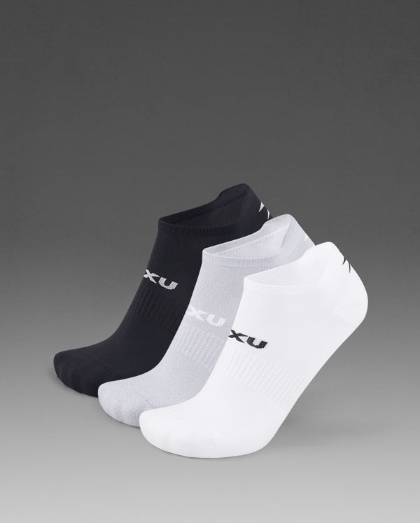 U Ankle Sock 3 Pack 中性 緩衝防護吸濕快乾短襪3入組｜黑白灰