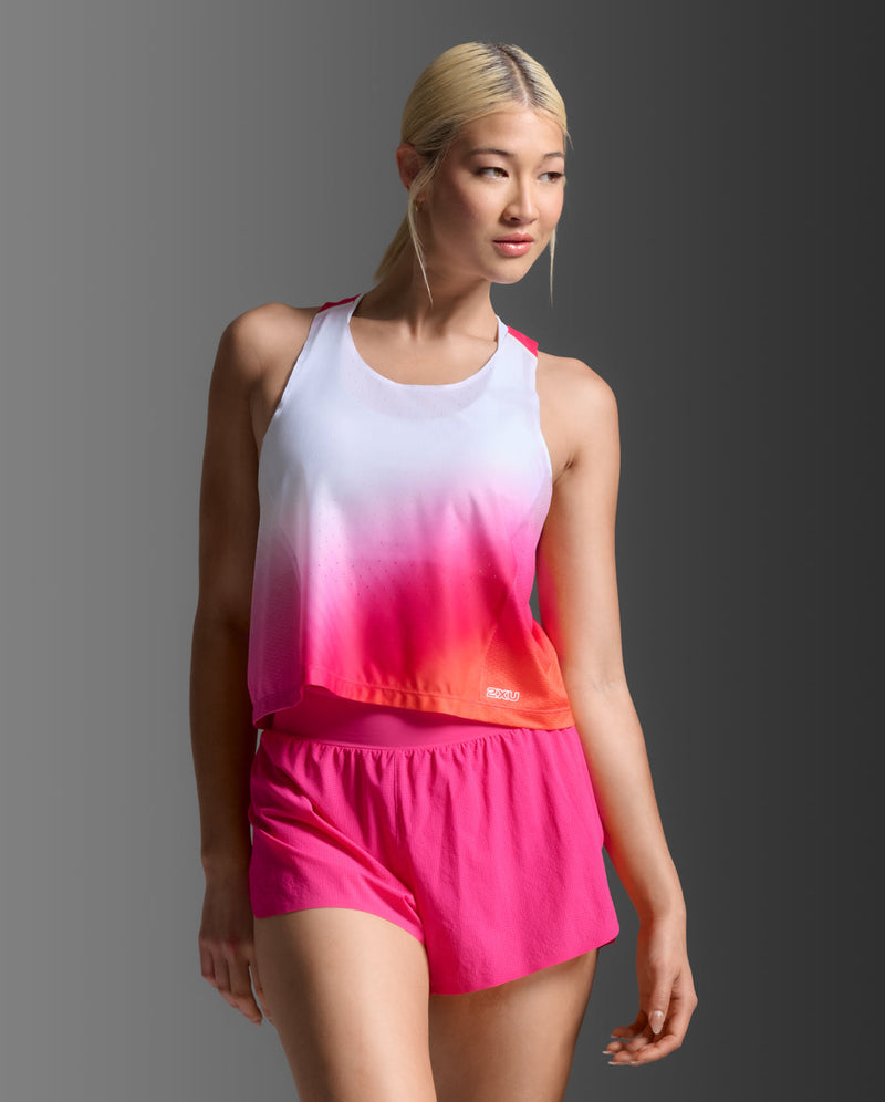 Light Speed React Crop Singlet 女士 短版跑步背心｜漸層粉