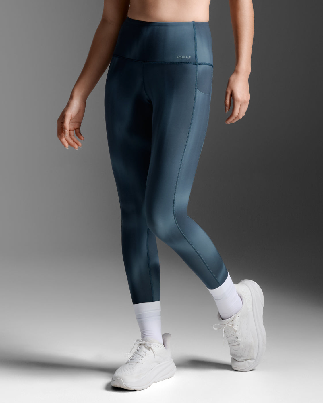 W Form Soft Touch Lineup Hi-Rise Compression Tights With Pockets 女士 柔感手機口袋修身高腰壓縮褲｜深鼠尾草綠