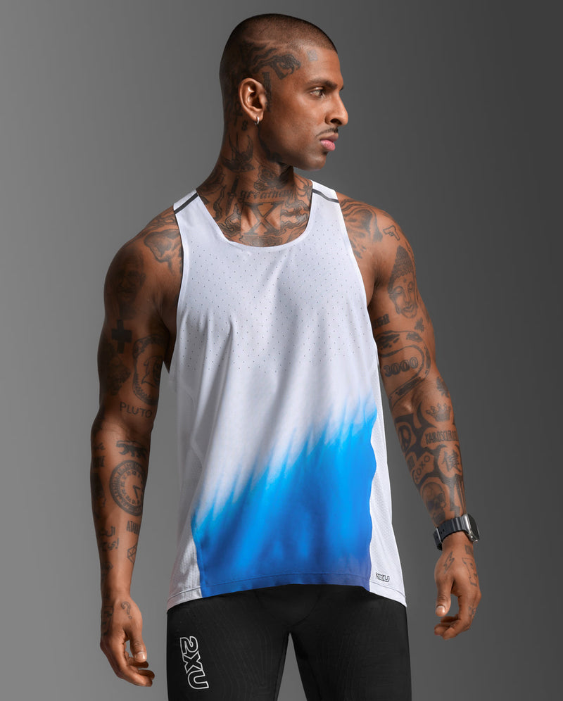 Light Speed ​​React Singlet Men's Lightweight, Advanced Dry Technology Sports Vest | Gradient Blue