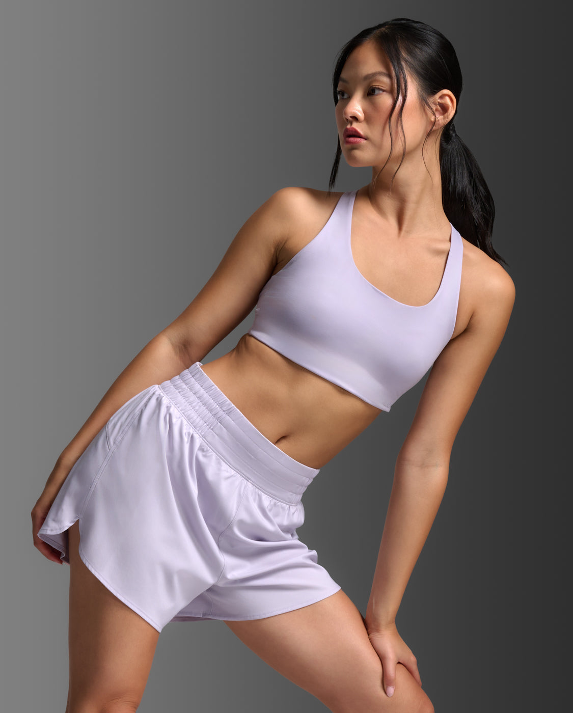 W Form Strappy Low Impact Bra 女士 吸濕排汗細肩帶低度支撐U型運動內衣｜淺紫