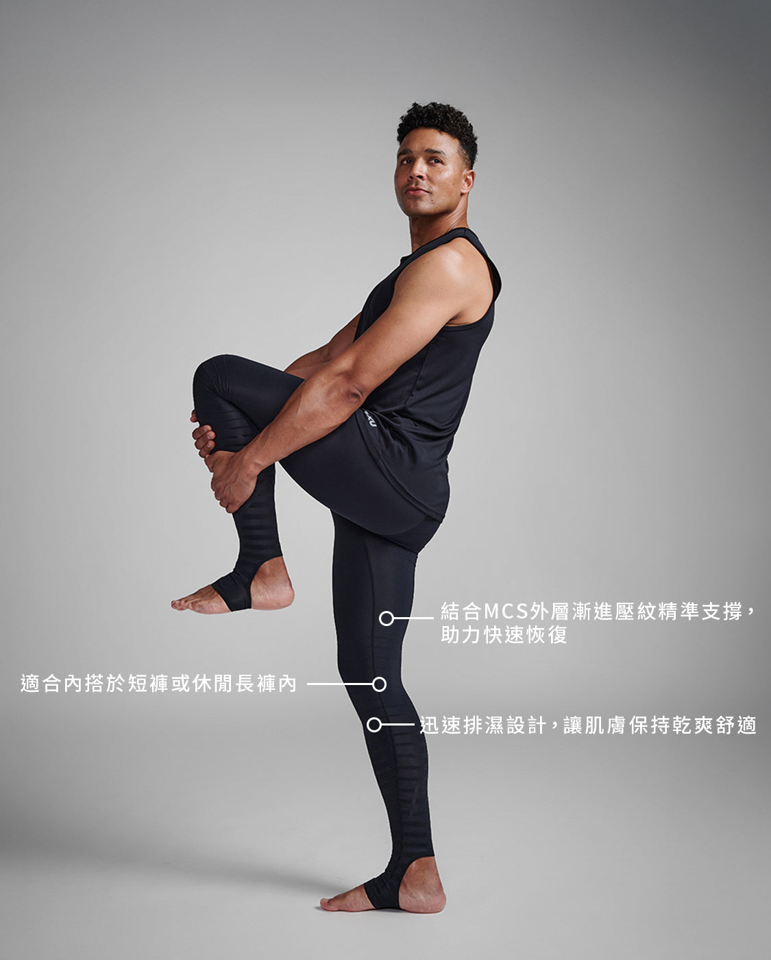 M Power Recovery Compression Tight 男士 全長深層肌能恢復壓縮褲 | 黑