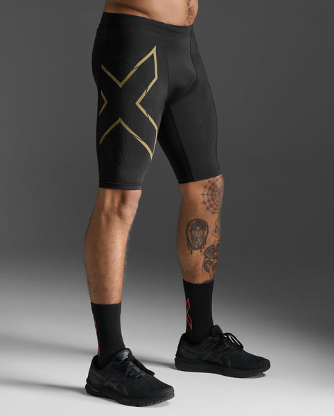 Light Speed ​​Compression Shorts for Men | Black/Gold