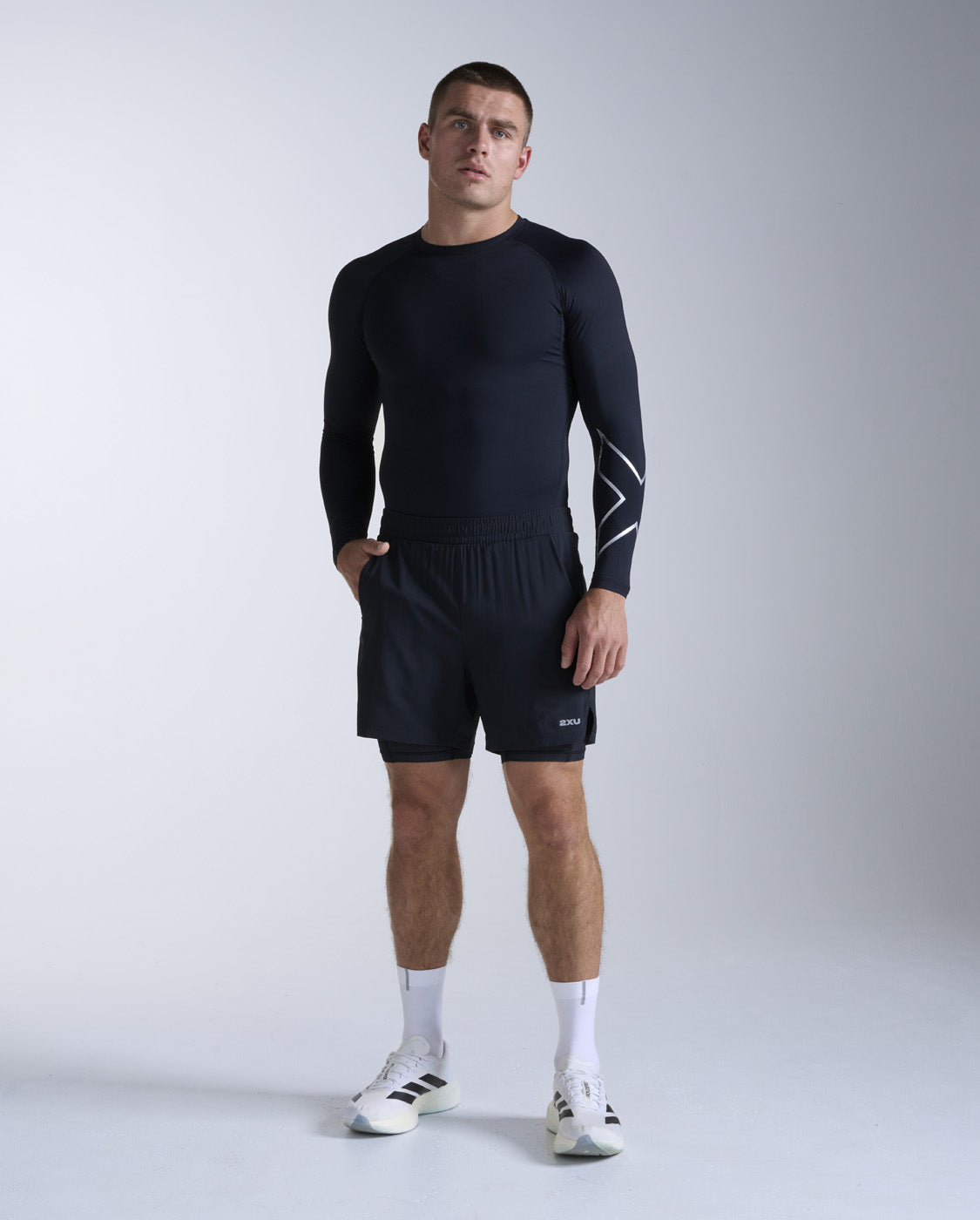 Core Compression Long Sleeve 男士 壓縮長袖上衣｜黑/銀