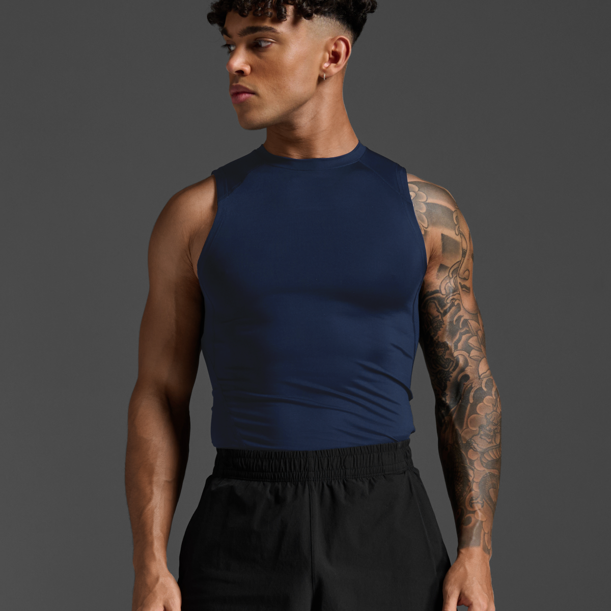 Core Compression Sleeveless 男士 核心機能速乾無袖壓縮上衣｜海軍藍