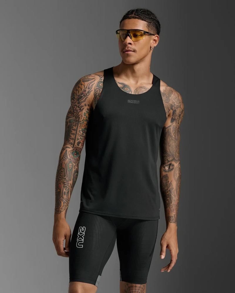 Light Speed ​​Tech Singlet Men's Lightweight Quick-Drying Sports Vest | Black