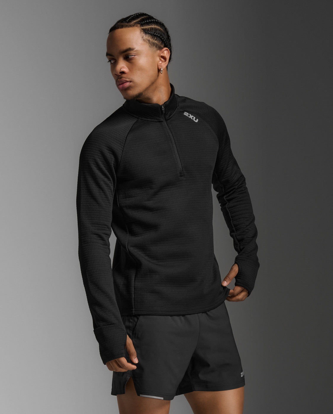 M Ignition Hyper-Haptic 1/4 Zip 男士 保暖防護1/4拉鍊長袖機能上衣 | 黑