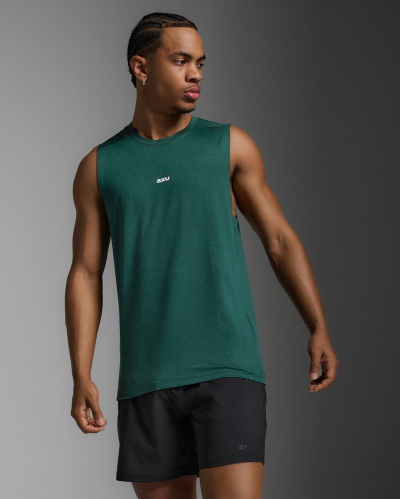Motion Soft Jersey Tank for Men - Lightweight, Dry, Functional Training Vest | Forest Green