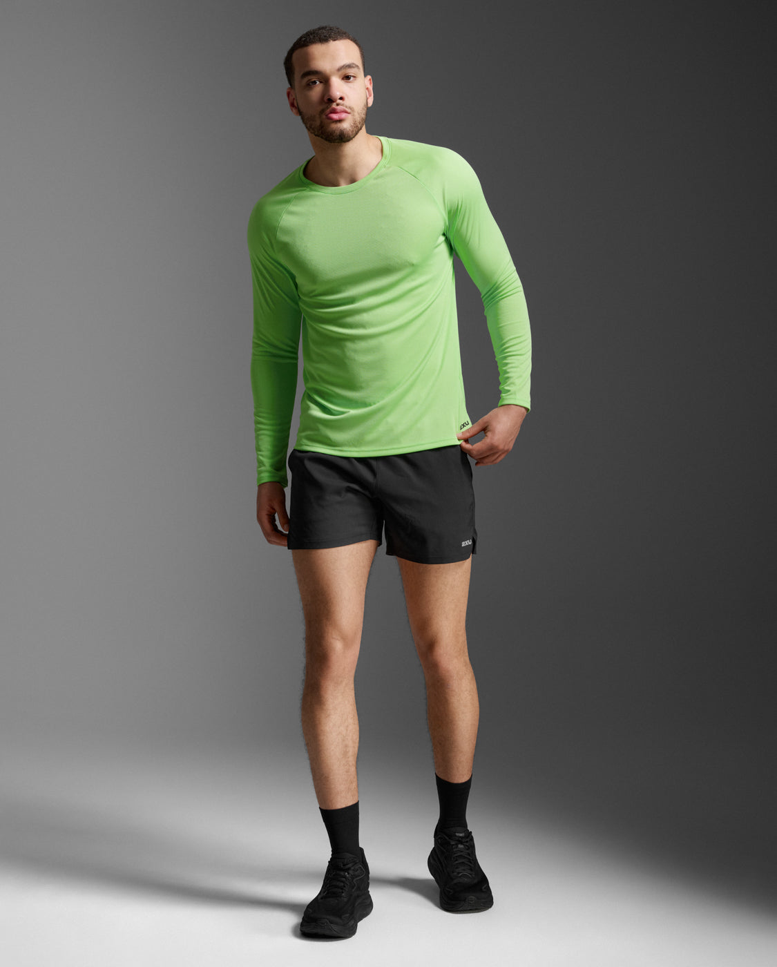Aero Mesh Long Sleeve 男士 運動長袖上衣｜螢光綠