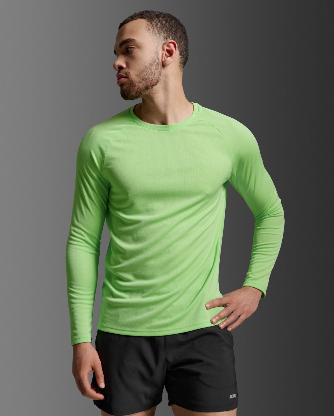 Aero Mesh Long Sleeve 男士 運動長袖上衣｜螢光綠