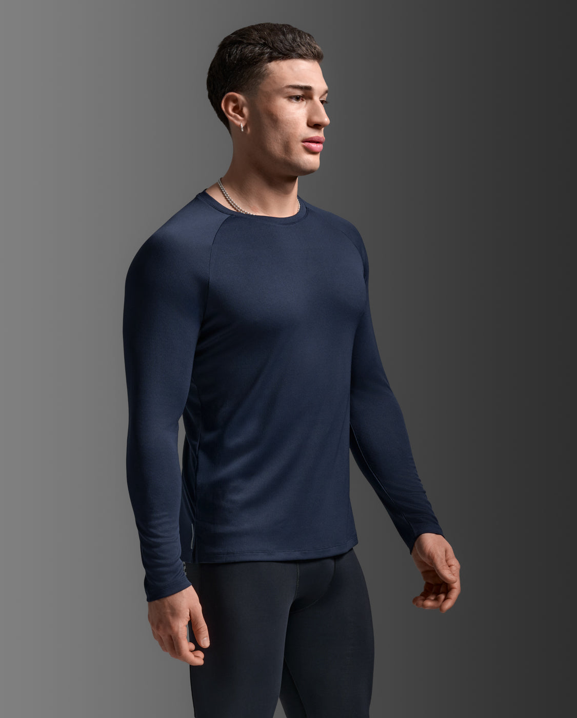 Aero Mesh Long Sleeve 男士 運動長袖上衣｜深藍