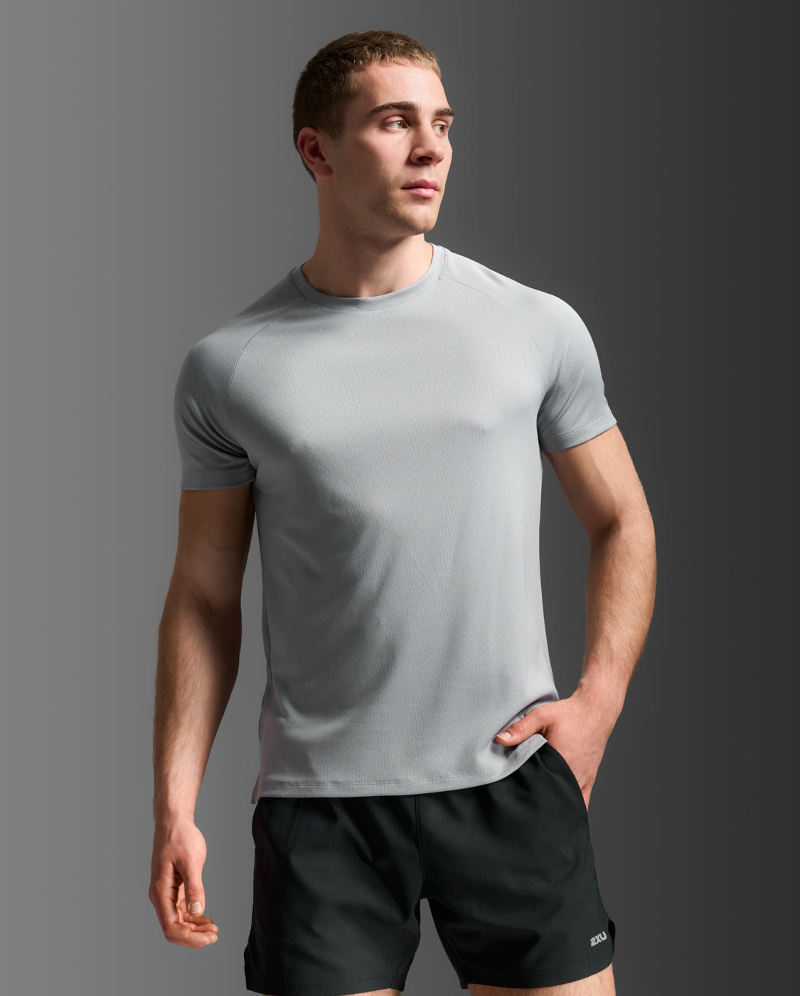 Aero Mesh Tee 男士 運動短袖上衣｜淺灰