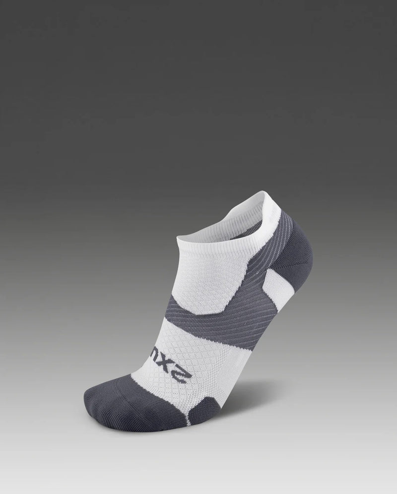 Vectr Light Cushion No Show Compression Socks - Neutral Lightweight Arch Support Cushioning Invisible Sports Compression Socks | White