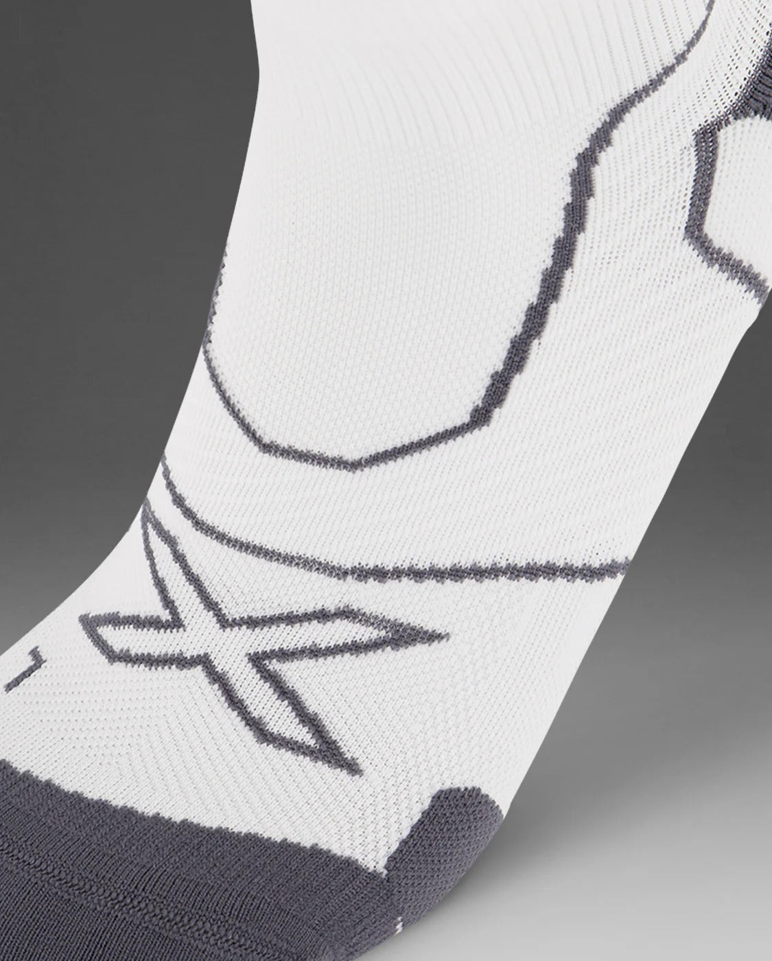 U Vectr Cushion 1/4 Crew Compression Socks 中性 穩定緩震足弓機能防滑運動1/4壓縮襪｜白