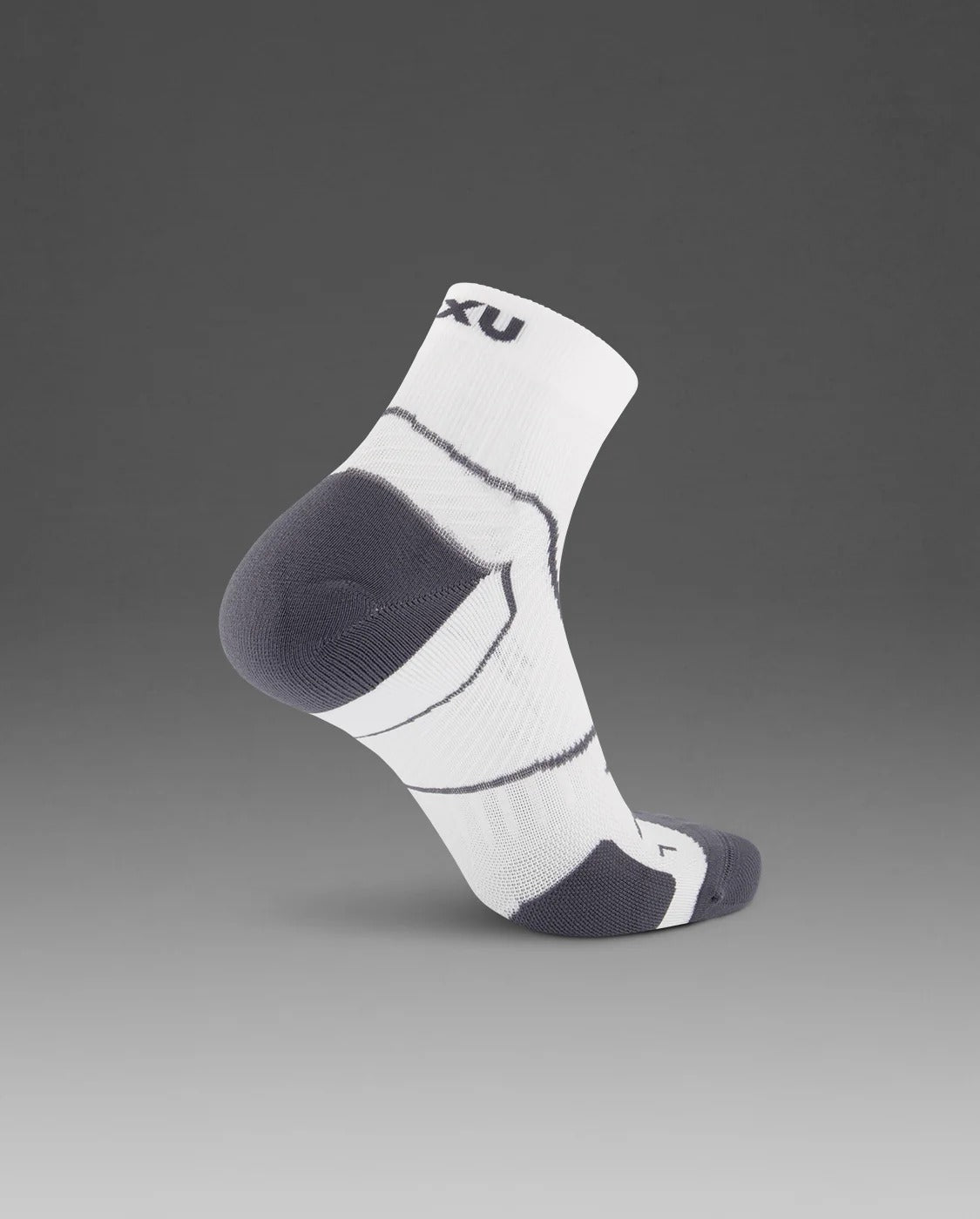 U Vectr Cushion 1/4 Crew Compression Socks 中性 穩定緩震足弓機能防滑運動1/4壓縮襪｜白