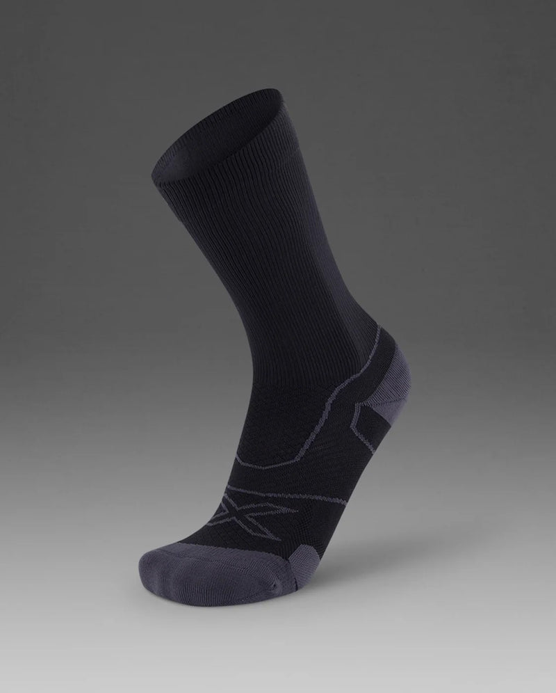 Vectr Cushion Crew Socks Neutral Quick-Drying Cushioning Arch Support Mid-Calf Running Socks | Black 