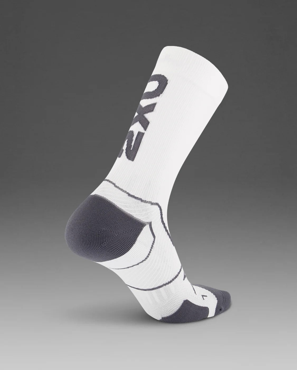 U Vectr Cushion Crew Socks 中性 足弓支撐緩衝機能運動中筒跑襪｜白