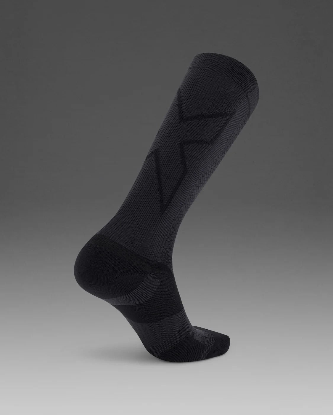 U Vectr Light Cushion Full Length Compression Socks 中性 輕量緩震足弓機能全長壓縮襪｜灰/黑