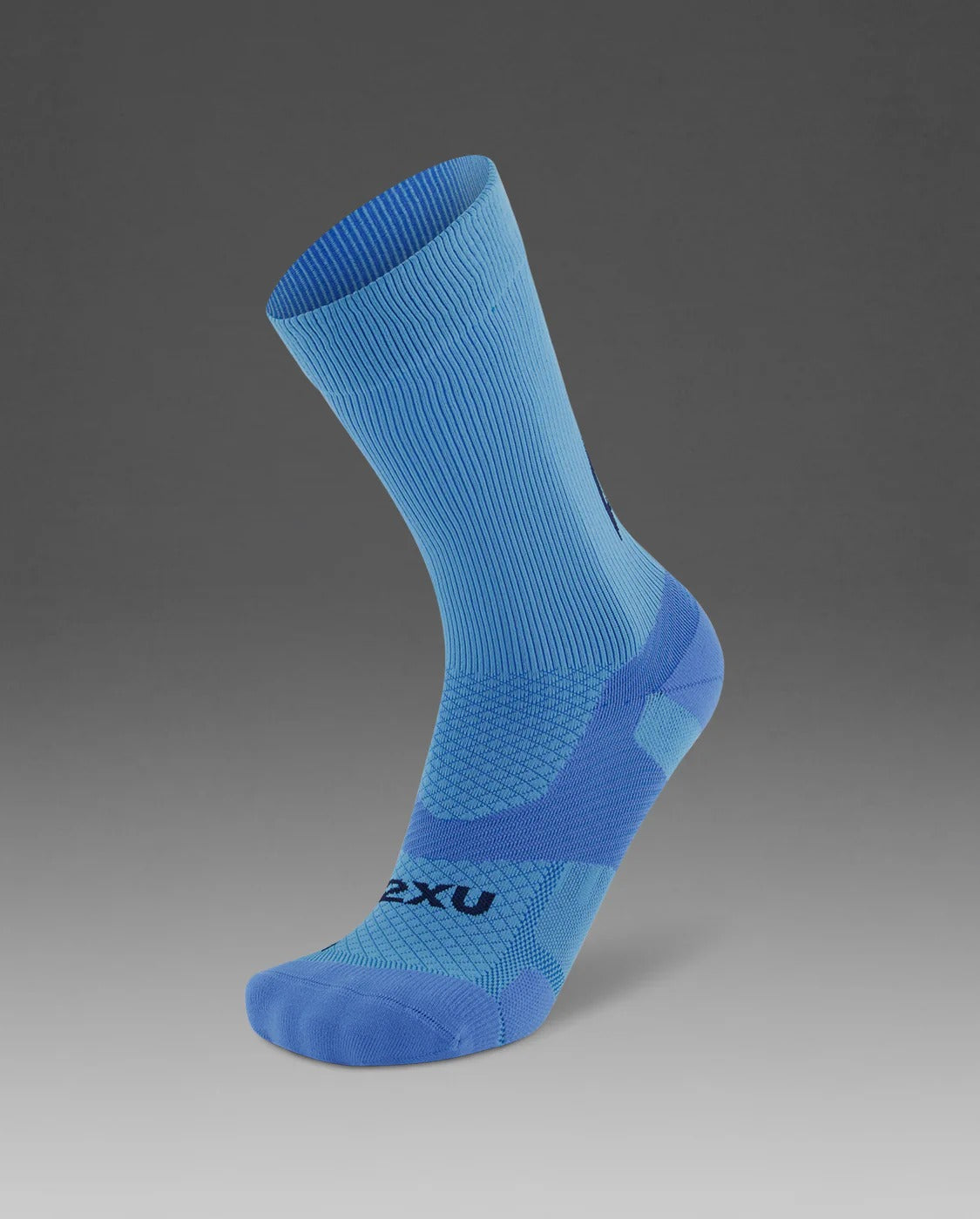 U Vectr Light Cushion Crew Socks 中性 輕量穩定緩震足弓機能中筒襪｜天藍