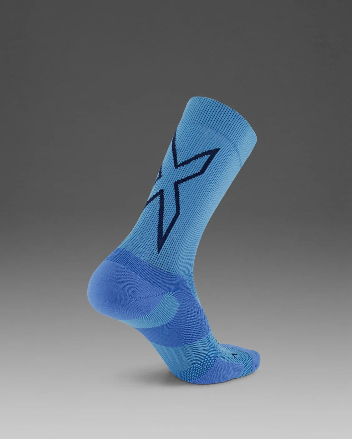 U Vectr Light Cushion Crew Socks 中性 輕量穩定緩震足弓機能中筒襪｜天藍