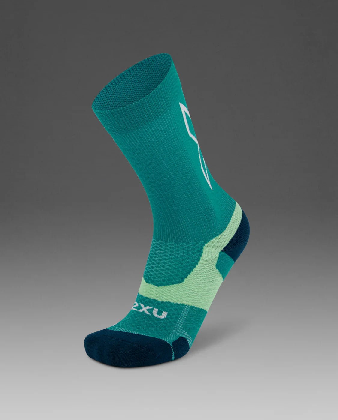 U Vectr Light Cushion Crew Socks 中性 輕量穩定緩震足弓機能中筒襪｜森林綠