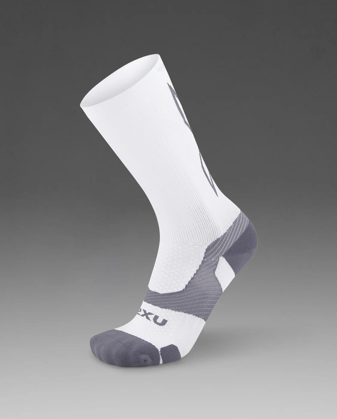 U Vectr Light Cushion Crew Socks 中性 輕量穩定緩震足弓機能中筒襪｜白