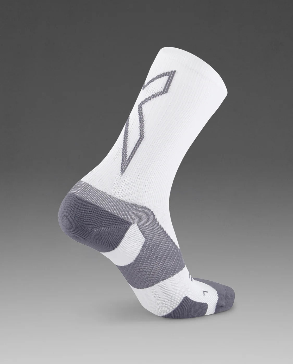 U Vectr Light Cushion Crew Socks 中性 輕量穩定緩震足弓機能中筒襪｜白