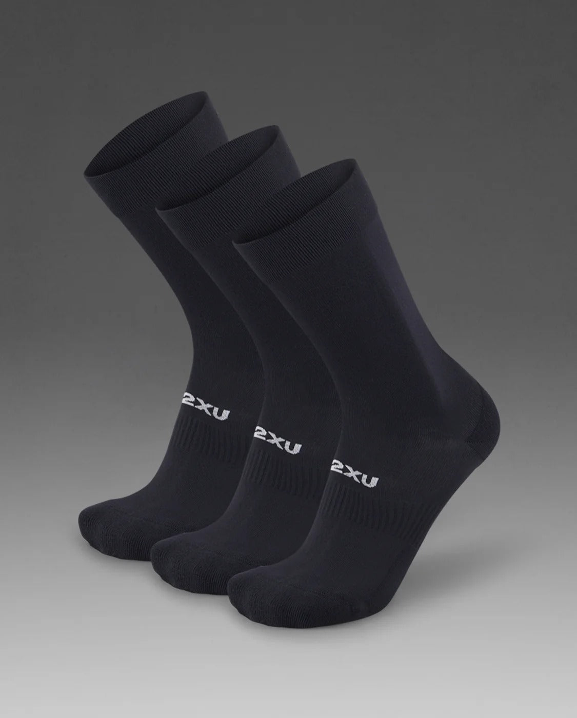 U Crew Socks 3 Pack 中性 緩衝防護吸濕快乾中筒襪3入組｜黑