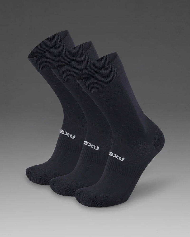 Crew Socks 3 Pack Neutral Cushioning Protective Moisture-Wicking Quick-Drying Mid-Calf Socks (3-Pack) | Black