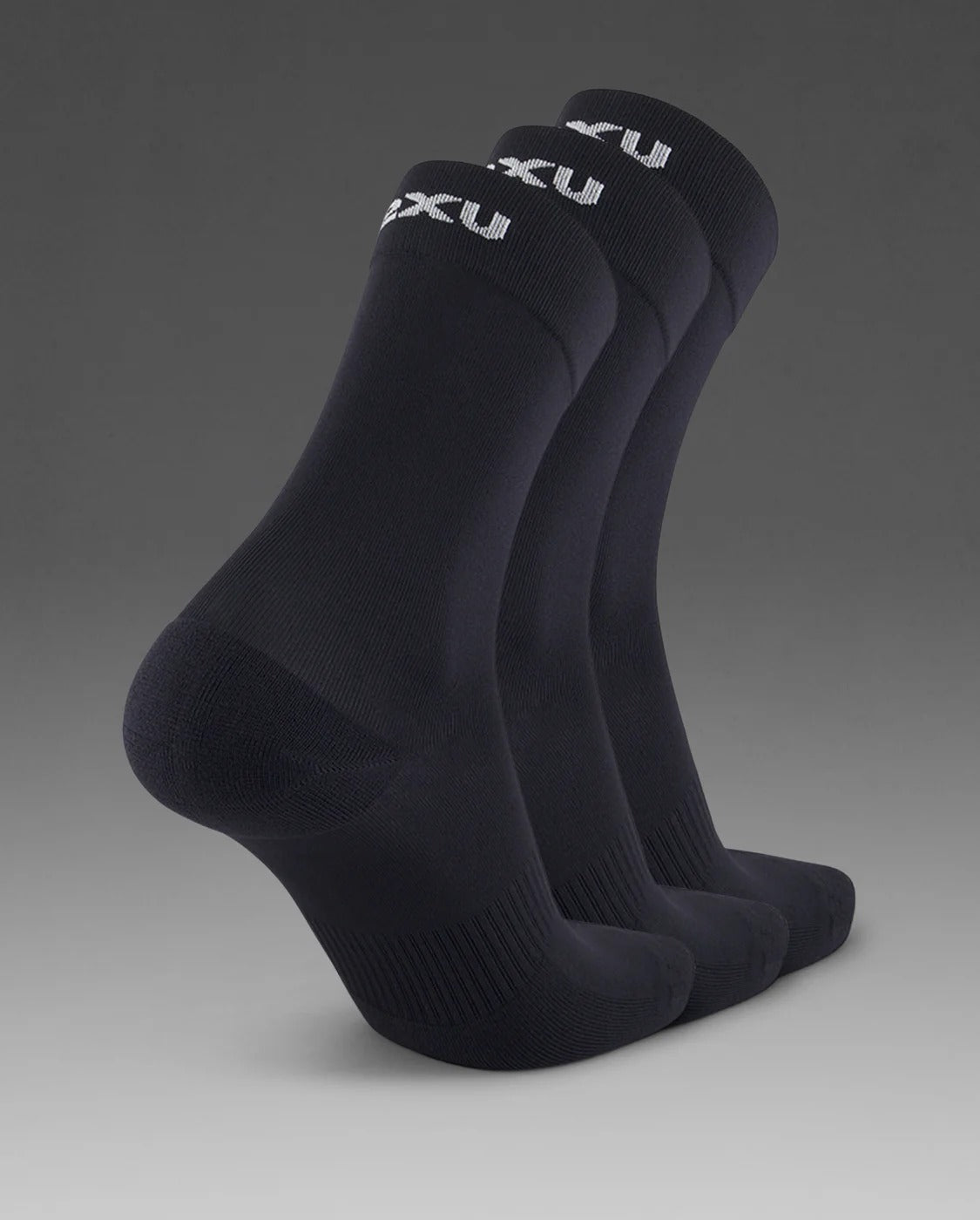 U Crew Socks 3 Pack 中性 緩衝防護吸濕快乾中筒襪3入組｜黑