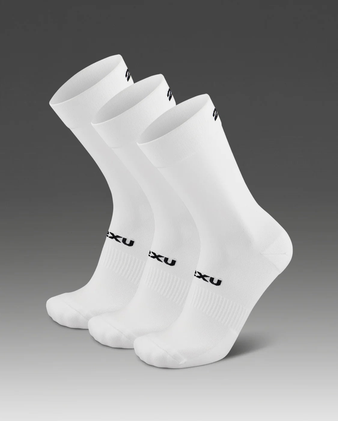 U Crew Socks 3 Pack 中性 緩衝防護吸濕快乾中筒襪3入組｜白