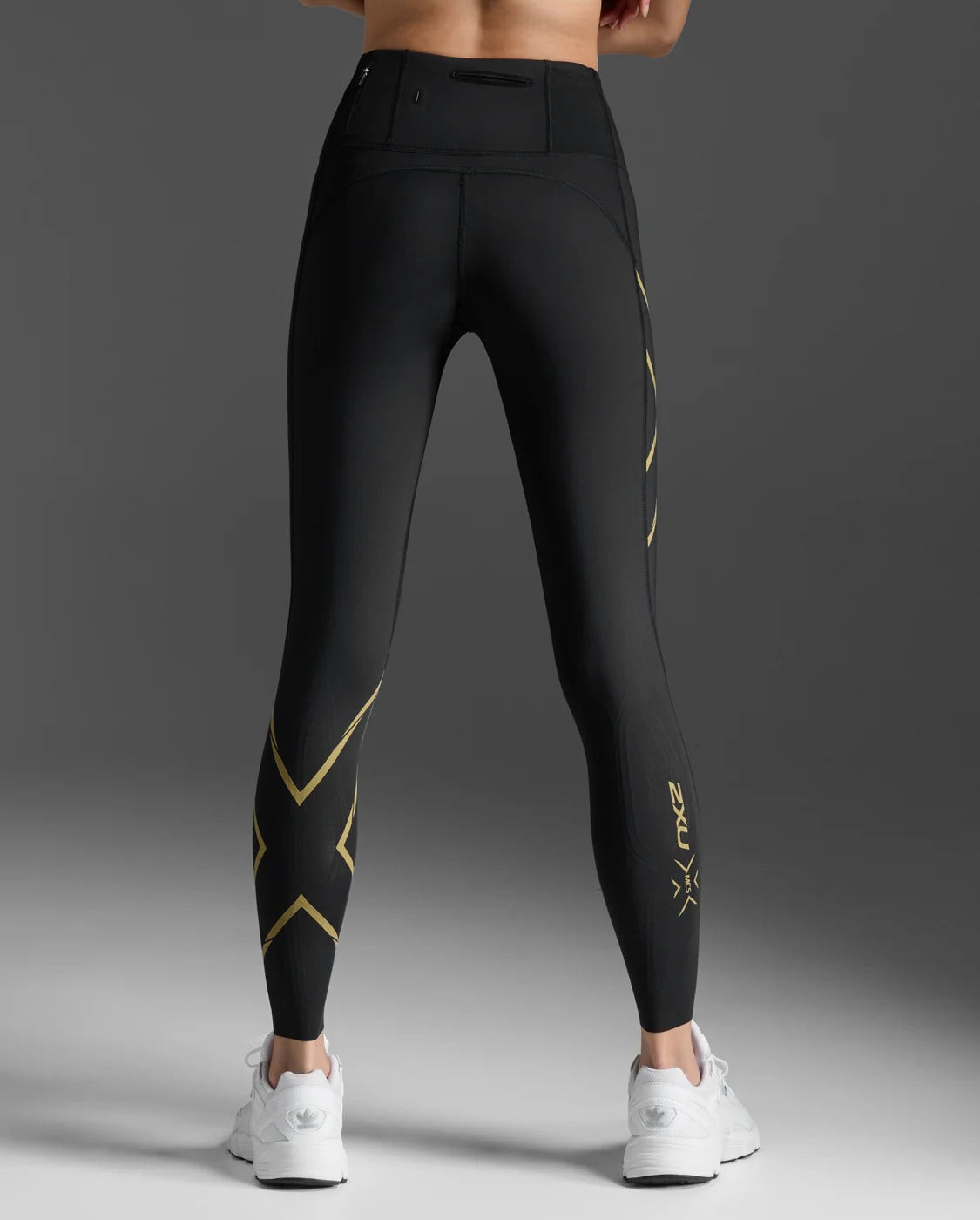 W Light Speed Mid-Rise Compression Tights 女士 全長中腰輕盈奔馳壓縮褲｜黑/金