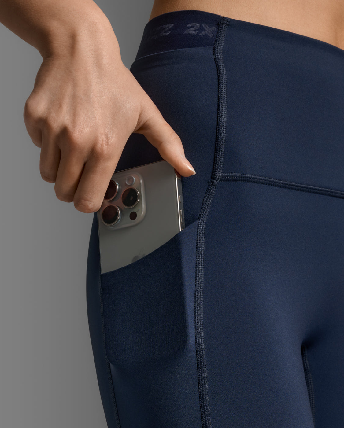 Form Stash Hi-Rise Compression Tight  With Pockets 女士 全長高腰修身多功能口袋深蹲防透壓縮褲 ｜深藍