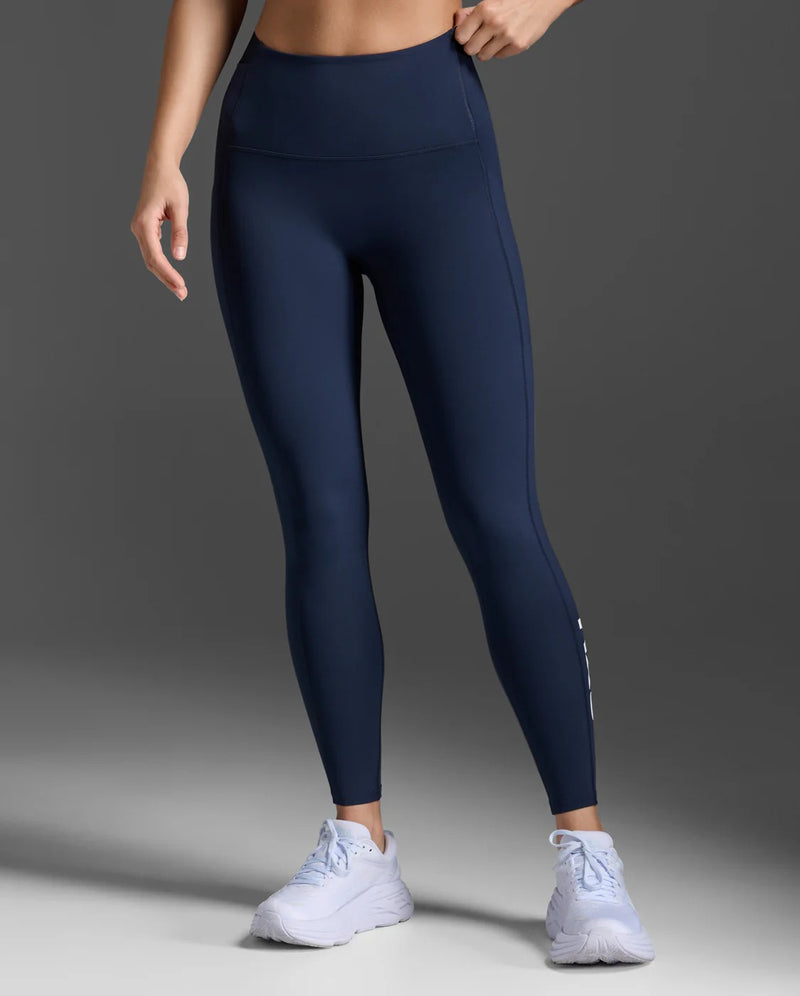 Form Stash Hi-Rise Compression Tight With Pockets Women's Full-Length High-Waisted Slim Fit Multi-Pocket Squat Compression Pants | Midnight Blue