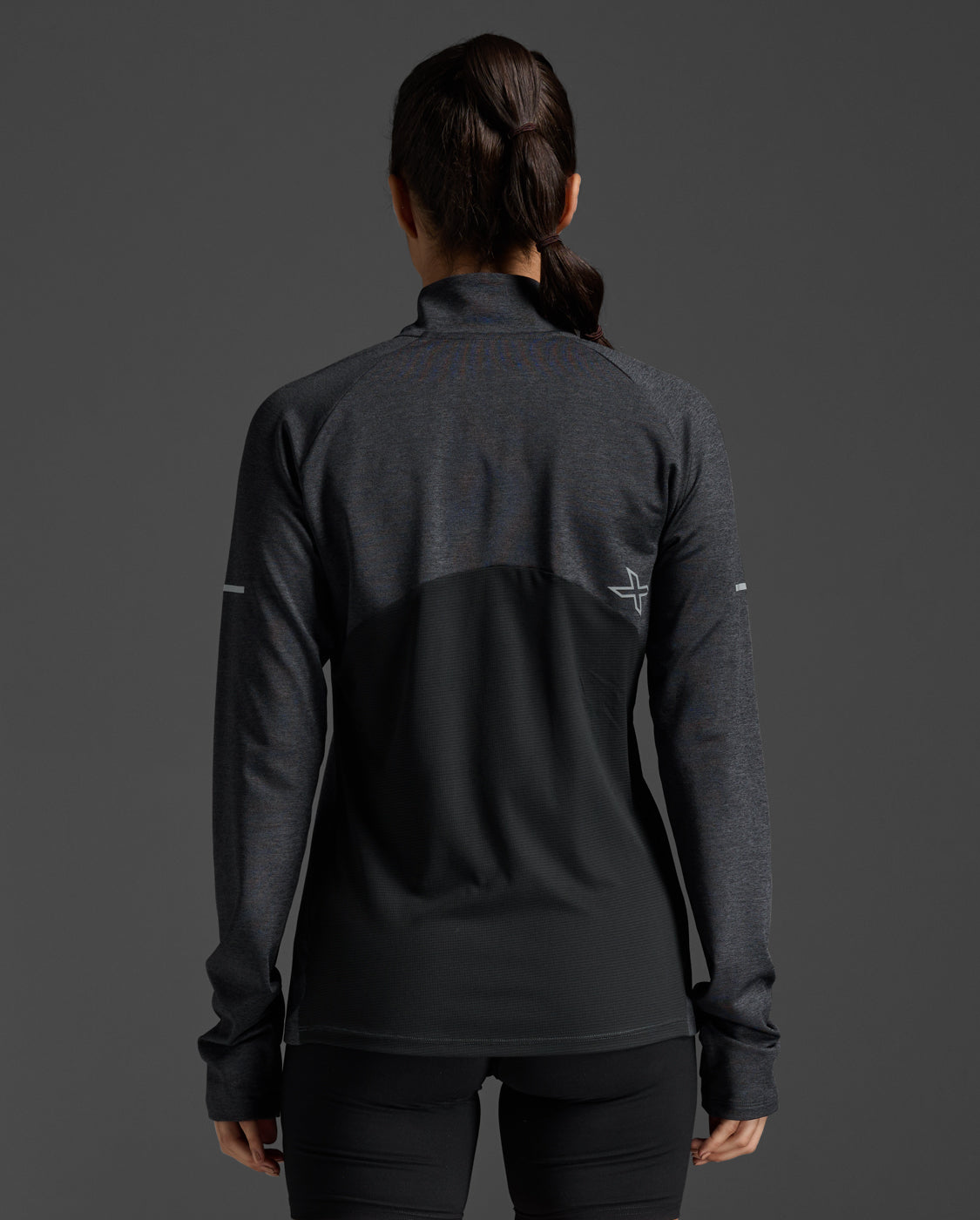W Aero 1/2 Zip 女士 暢跑輕量1/2拉鍊機能運動長袖上衣 | 黑