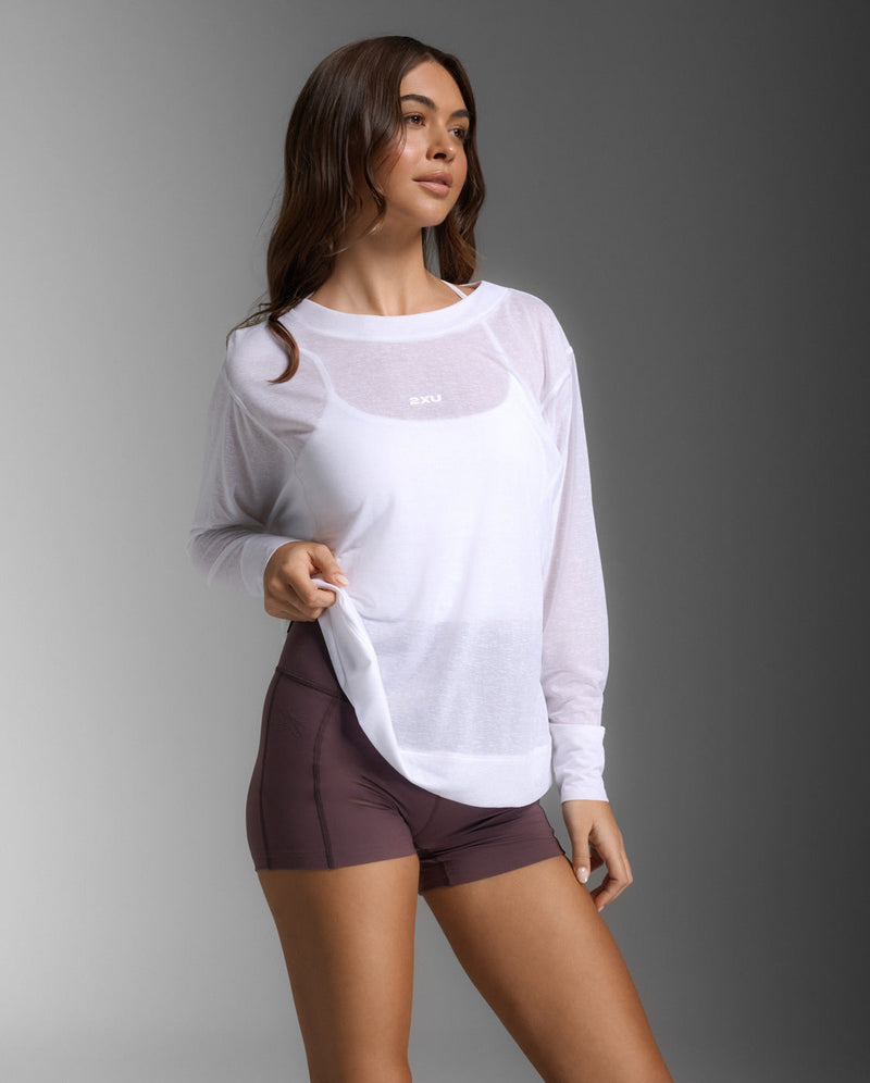ReLight Long Sleeve Women's Dry, Lightweight, Comfortable Functional Long-Sleeve Top | White