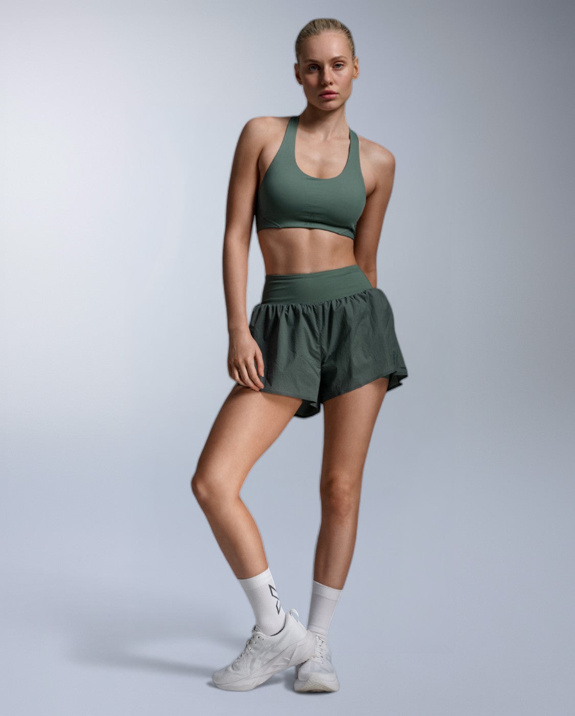 Aero Mesh Medium Impact Bra 女士 中度支撐運動內衣｜橄欖葉綠