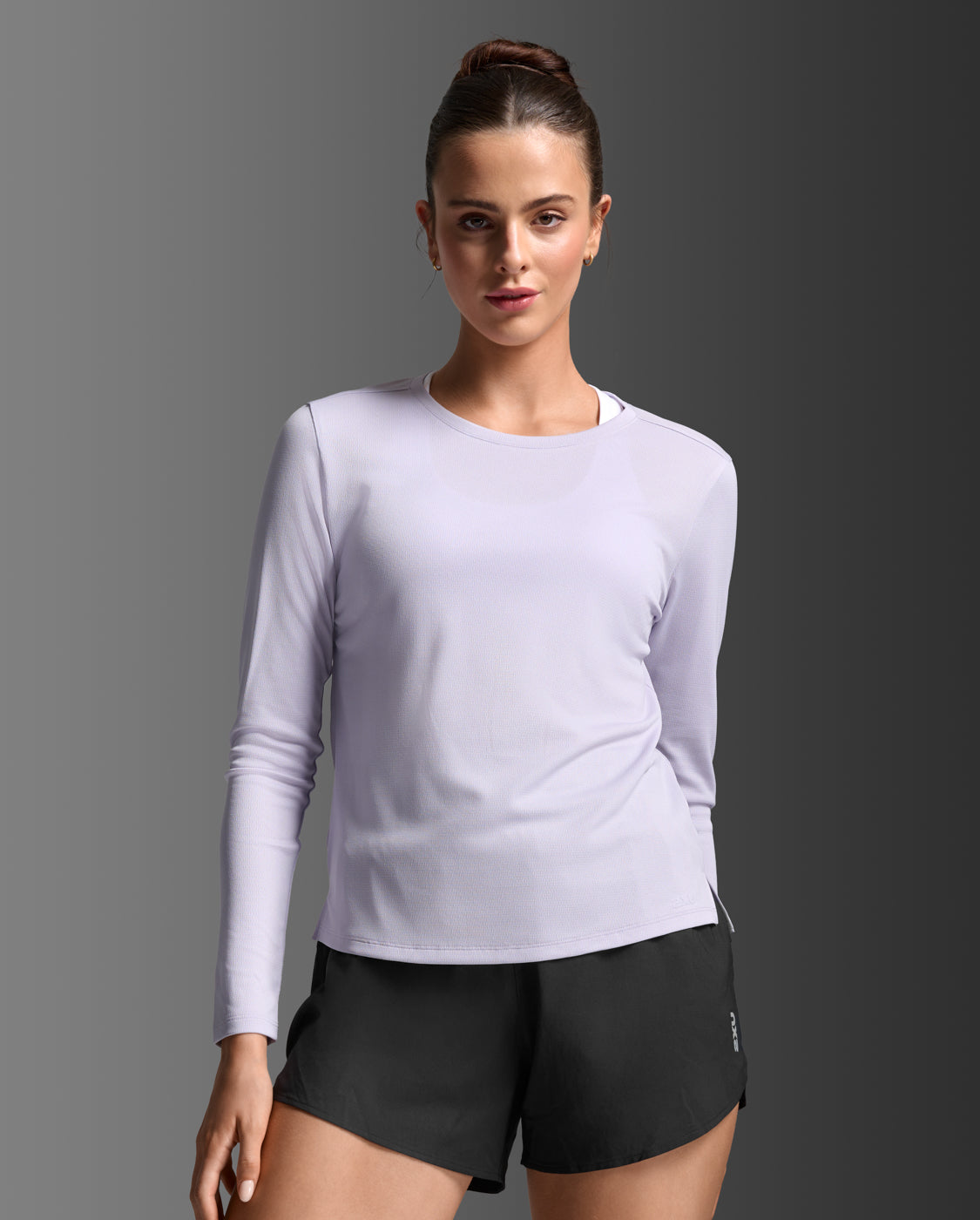 W Aero Long Sleeve 女士 暢跑透氣排汗快乾UPF防曬長袖運動上衣 | 淺紫