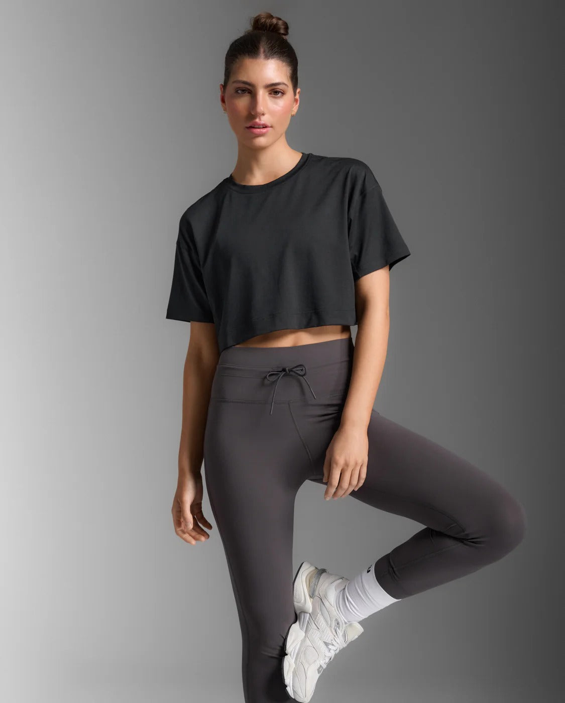 W Form Soft Jersey Crop Tee 女士 柔軟棉質短版上衣｜黑
