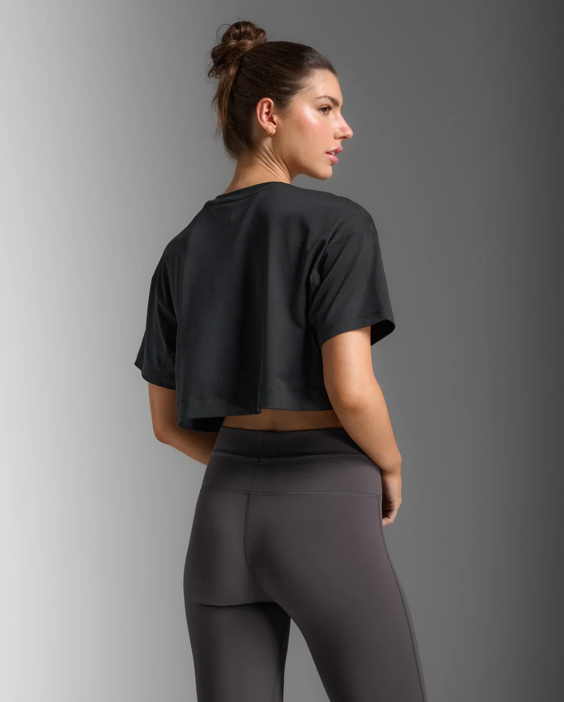 W Form Soft Jersey Crop Tee 女士 柔軟棉質短版上衣｜黑