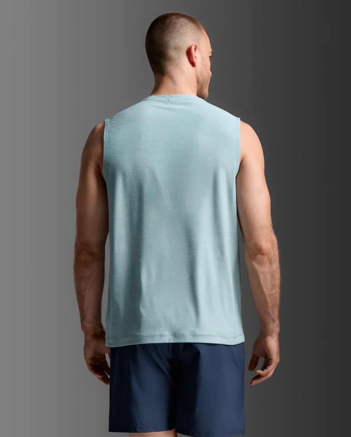 M Signature Soft Jersey Tank 男士 高彈舒適棉質耐磨運動背心 | 天藍
