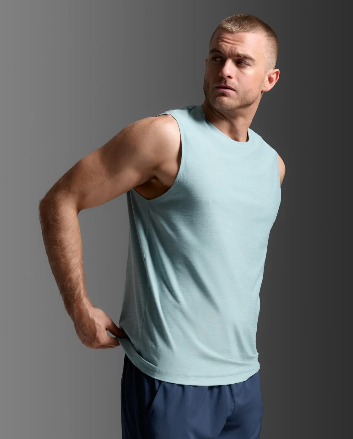 M Signature Soft Jersey Tank 男士 高彈舒適棉質耐磨運動背心 | 天藍