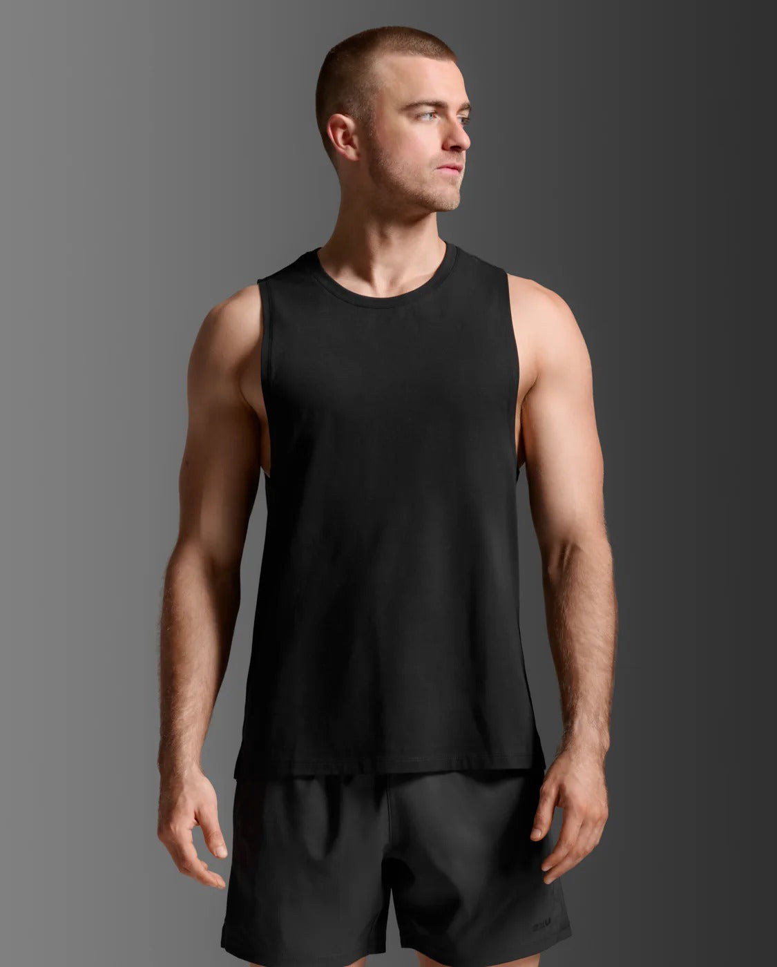 M Motion Cotton Flex Tank 男士 挑戰者柔彈透氣無袖運動背心｜黑