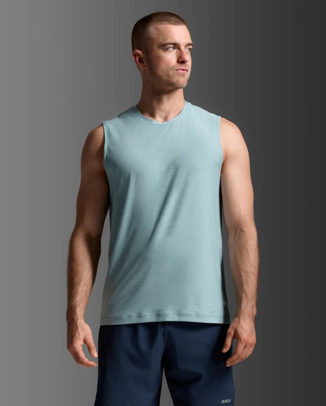 M Signature Soft Jersey Tank 男士 高彈舒適棉質耐磨運動背心 | 天藍